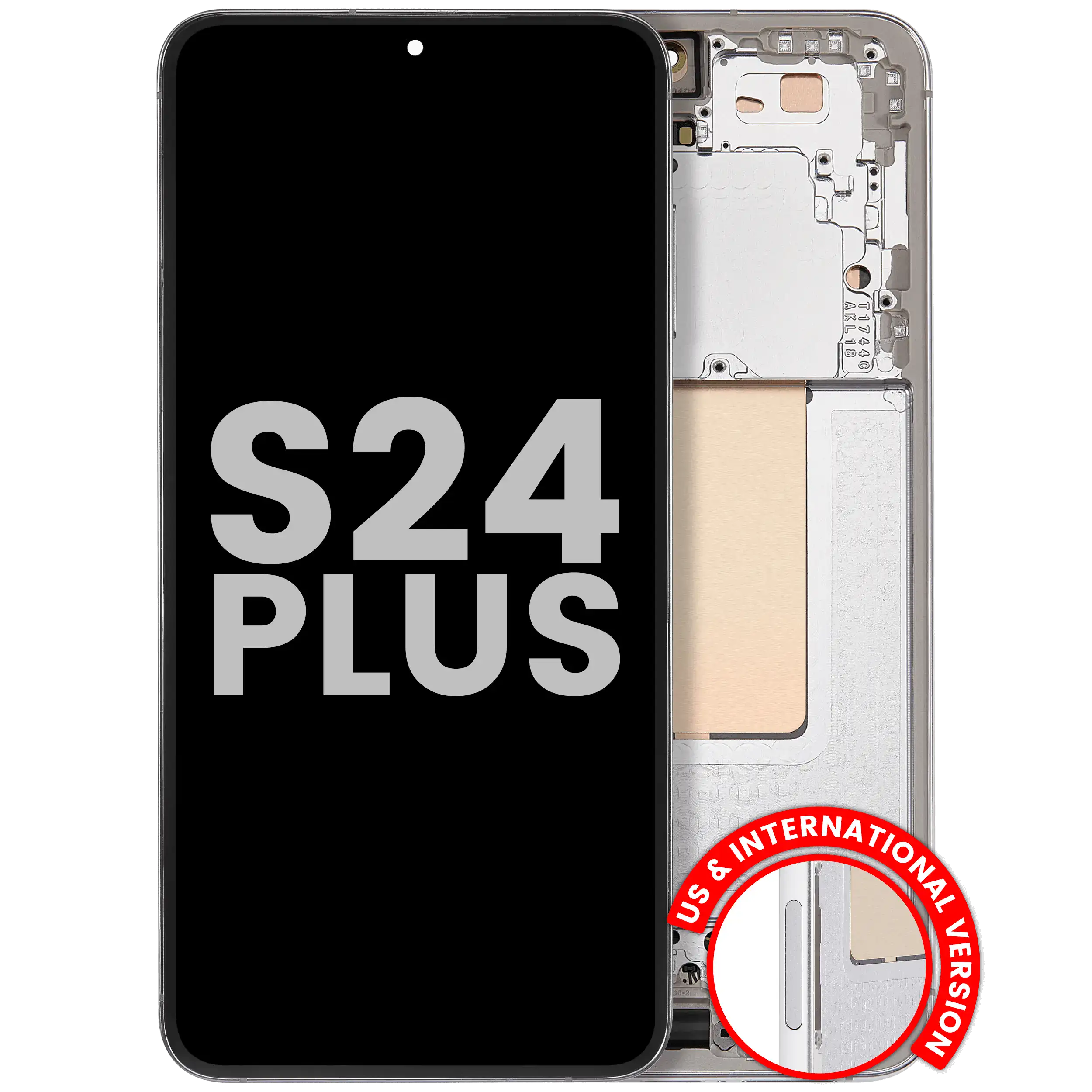OLED Assembly With Frame For Samsung Galaxy S24 Plus 5G (US & International Version) (Used OEM Pull: Grade B/C) (Marble Grey)
