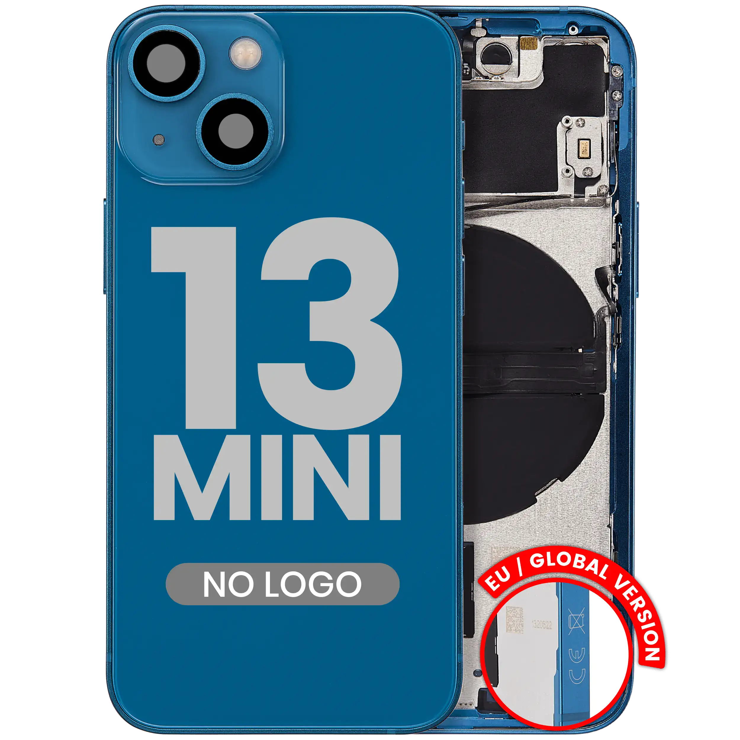 Back Housing W/ Small Parts For iPhone 13 Mini (EU / Global Version) (Aftermarket Plus) (Blue)