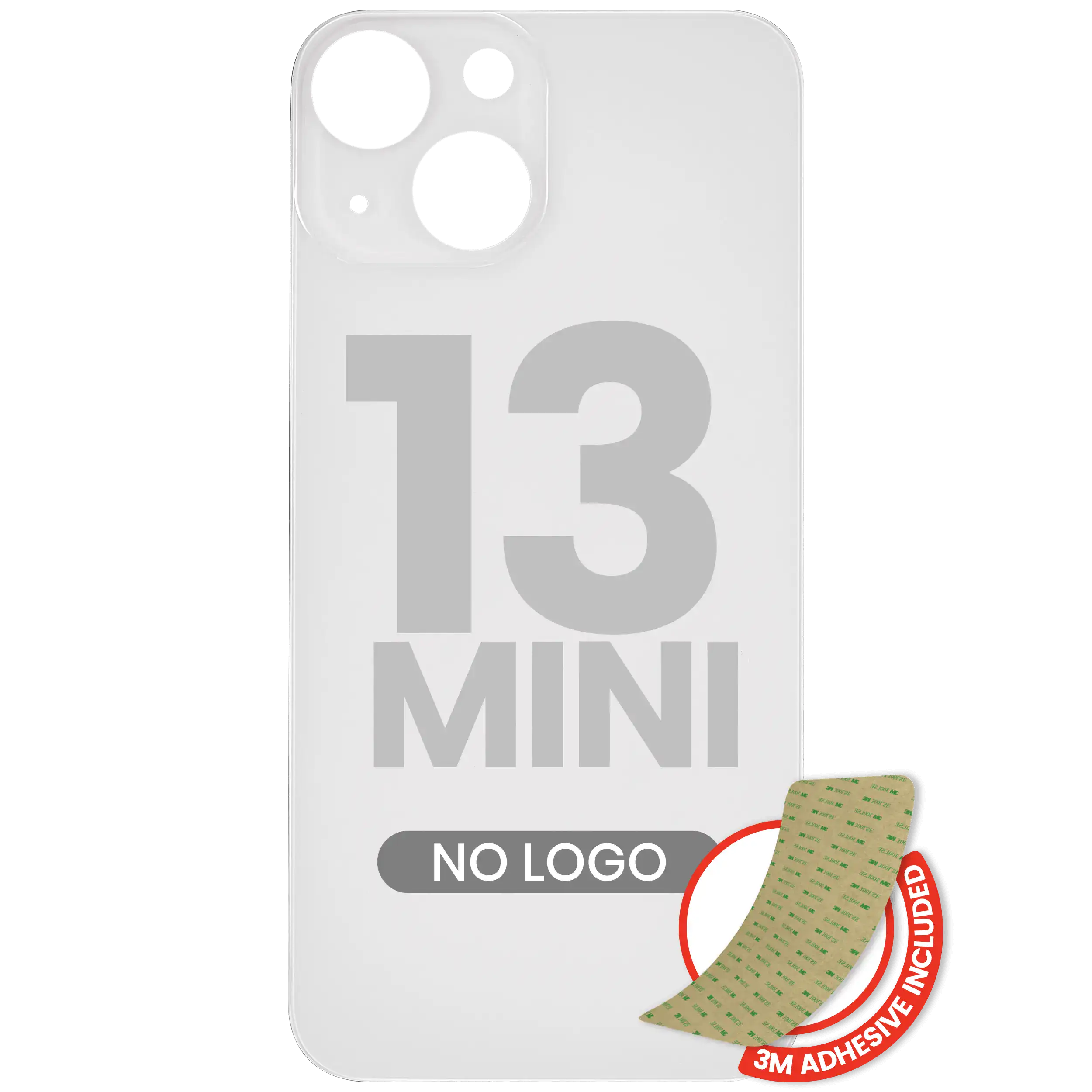 Back Glass With 3M Adhesive For iPhone 13 Mini (No Logo / Large Camera Hole) (Starlight)