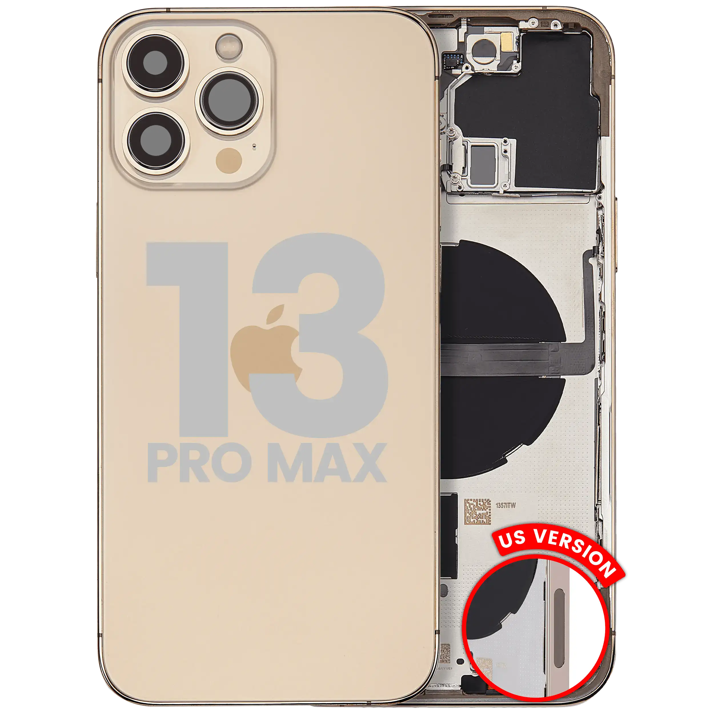 Back Housing W/ Small Parts For iPhone 13 Pro Max (US Version) (Used OEM Pull: Grade A) (Gold)
