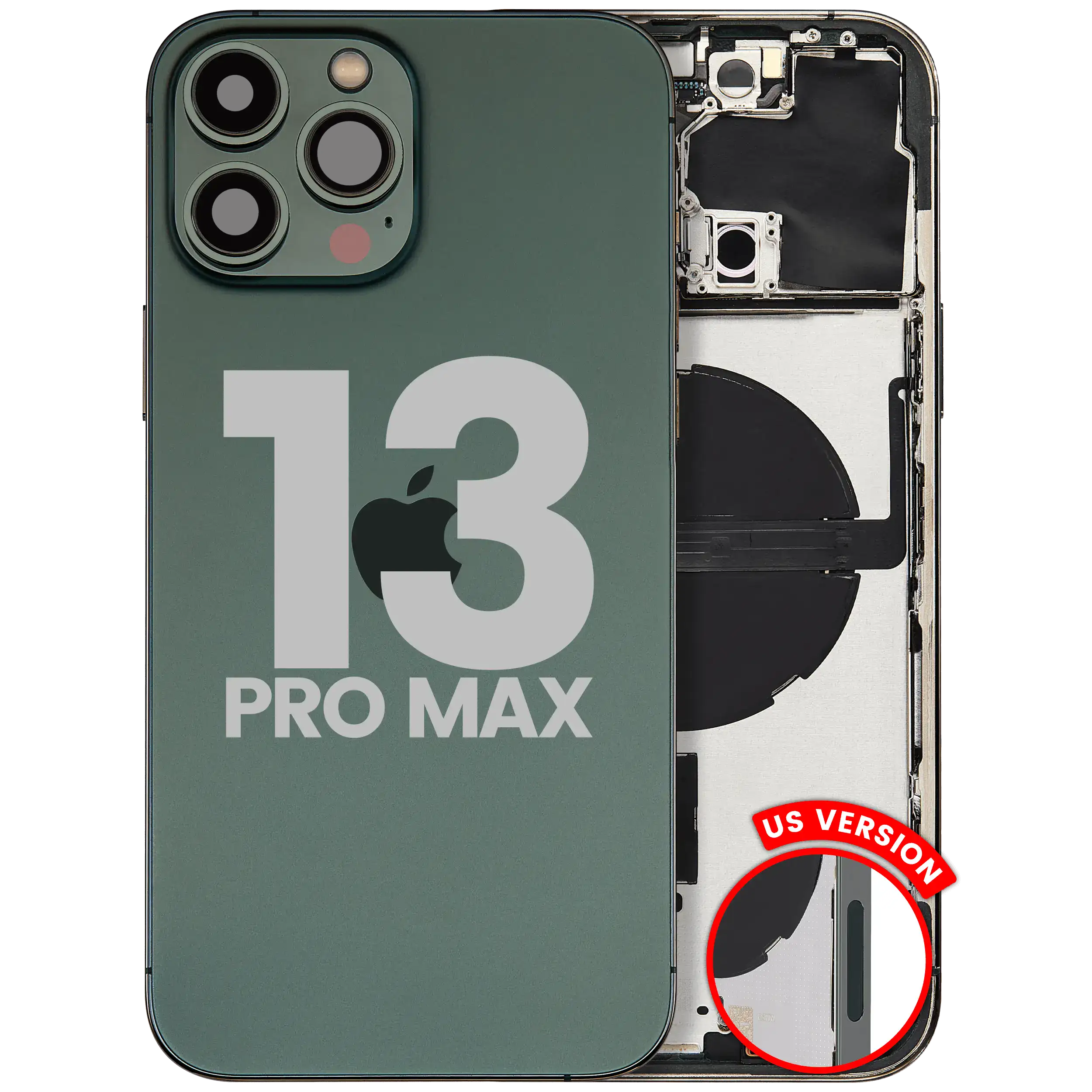 Back Housing W/ Small Parts For iPhone 13 Pro Max (US Version) (Used OEM Pull: Grade B) (Alpine Green)