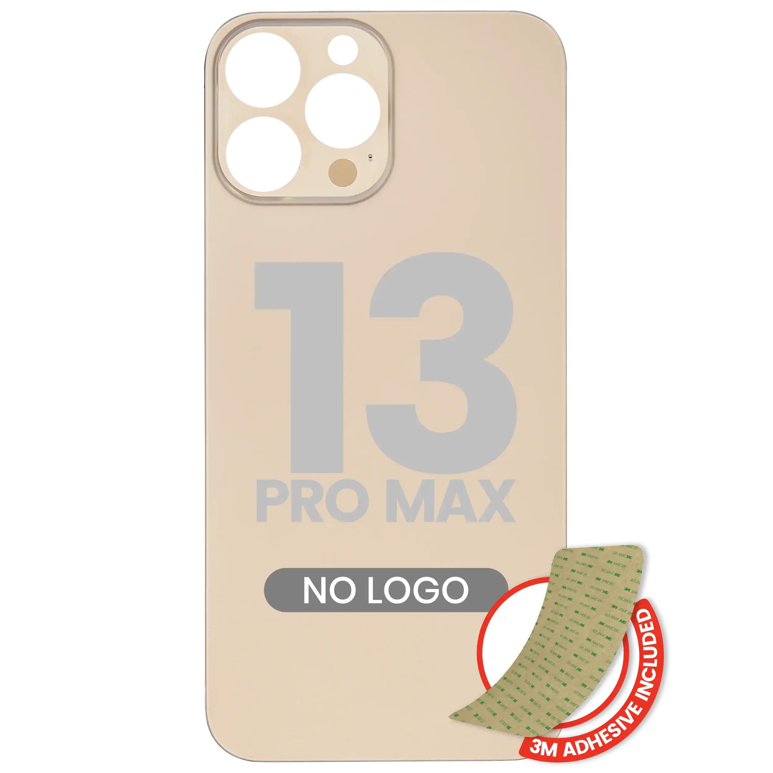Back Glass With 3M Adhesive For iPhone 13 Pro Max (No Logo / Large Camera Hole) (Gold)