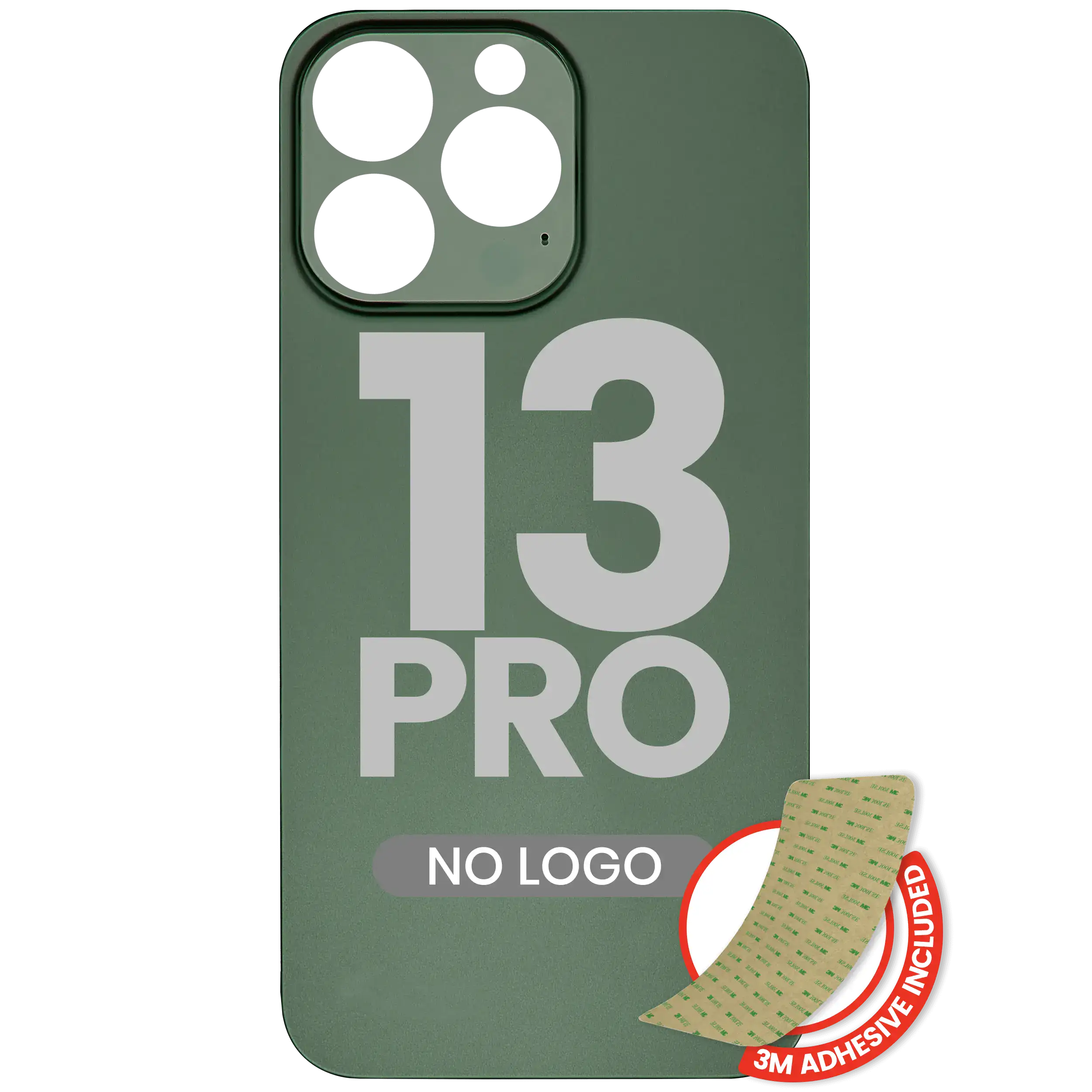 Back Glass With 3M Adhesive For iPhone 13 Pro (No Logo / Large Camera Hole) (Alpine Green)