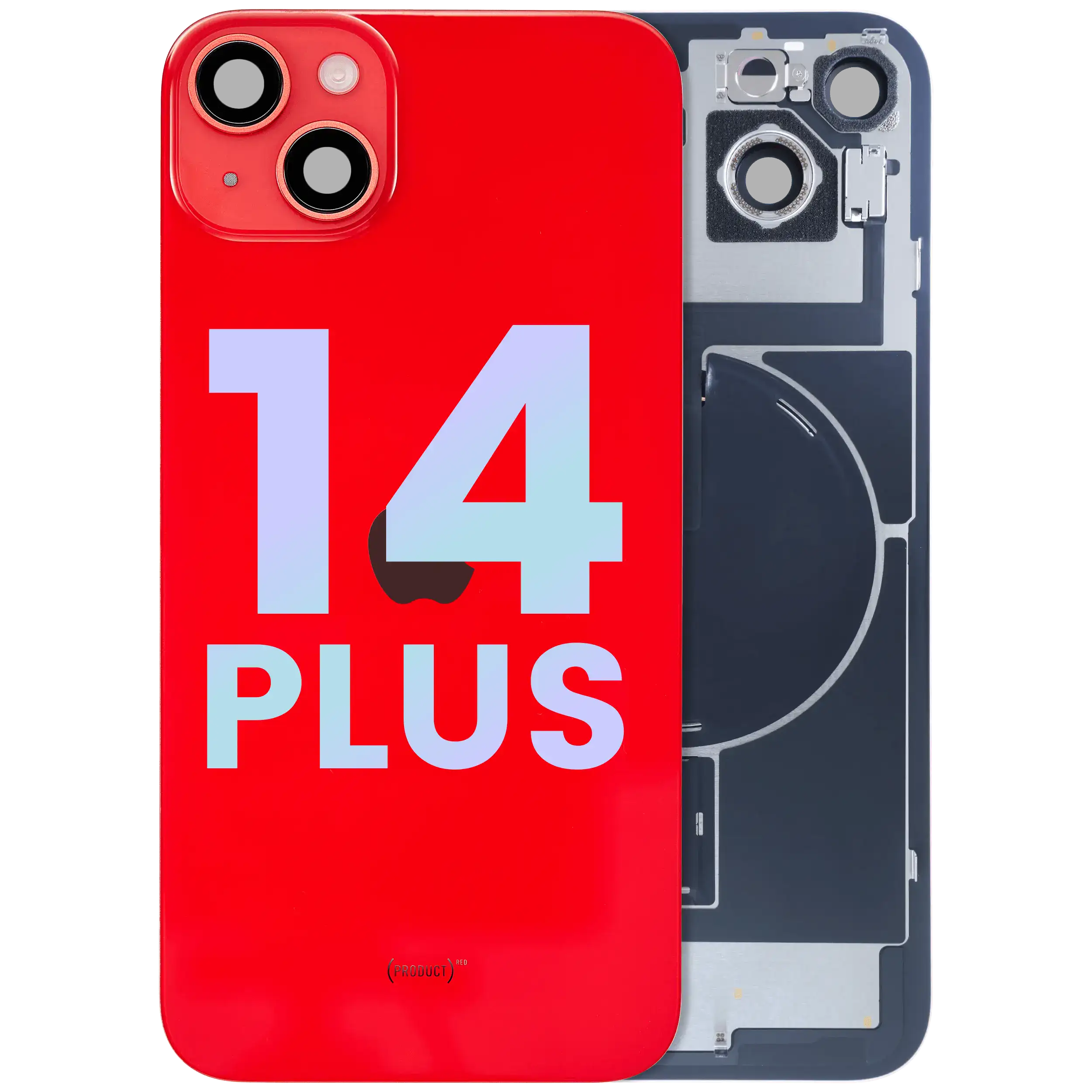 Back Glass w/ MagSafe Magnet & NFC & Flashlight Flex For iPhone 14 Plus (Service Pack) (Red)