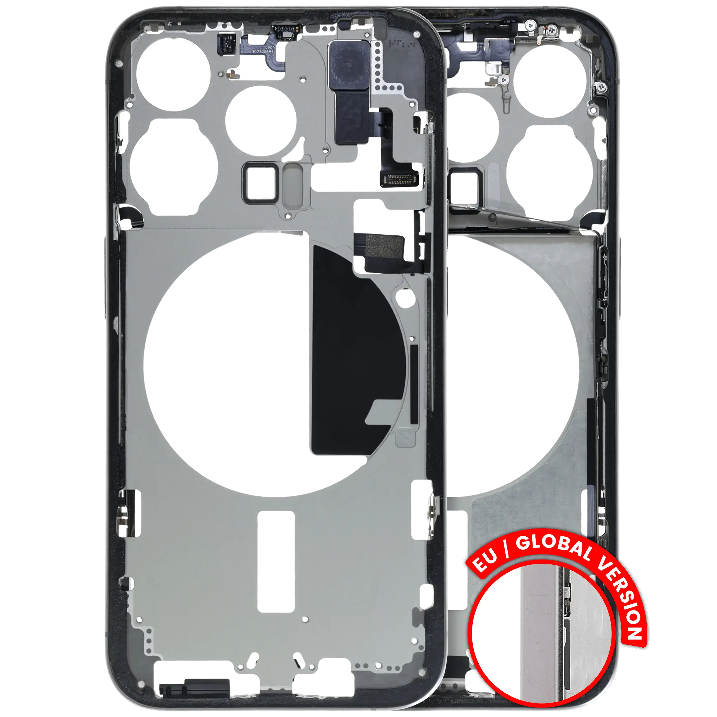 Mid-Frame Housing W/ Small Parts For iPhone 15 Pro (EU / Global Version) (Used OEM Pull: Grade C) (Natural Titanium)