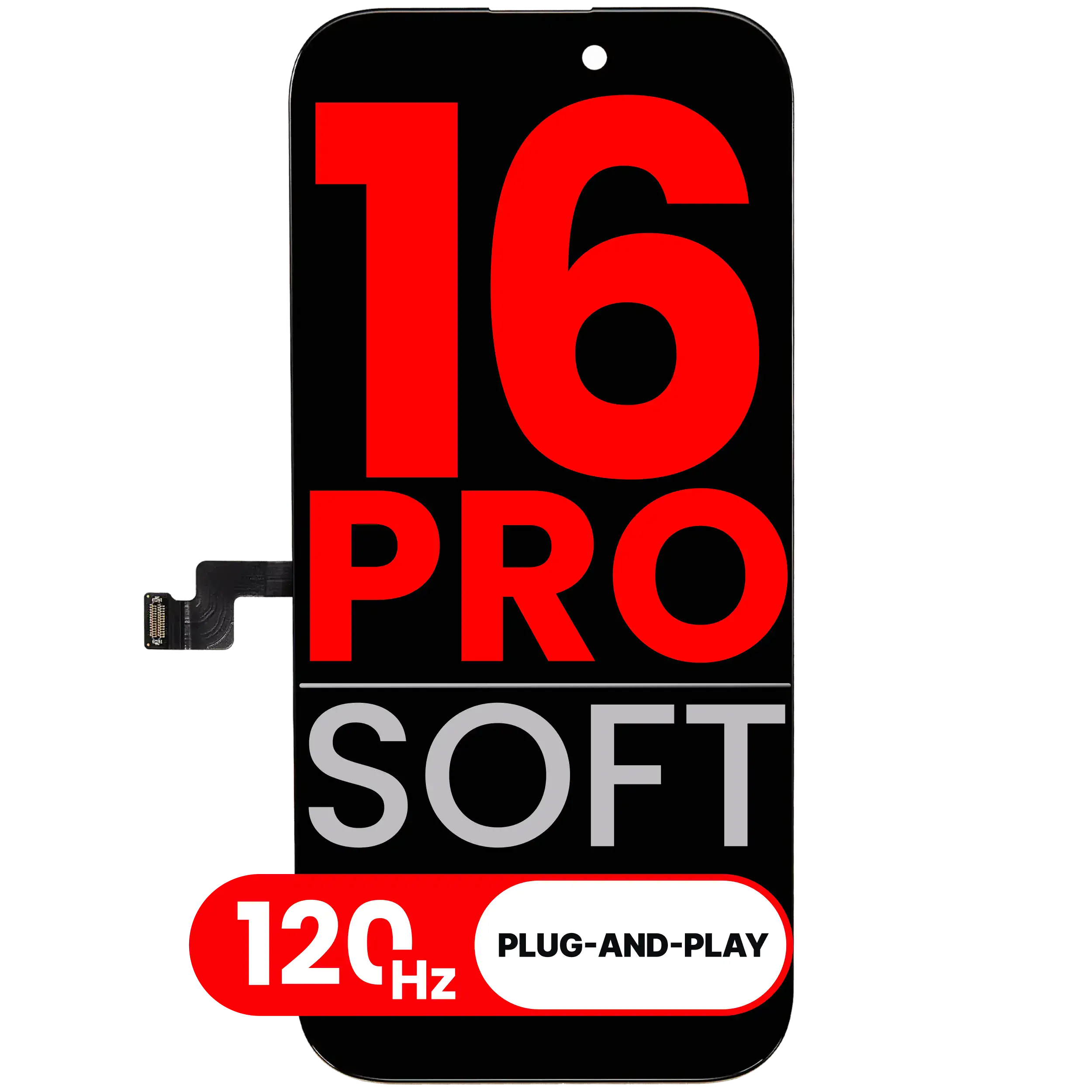 OLED Assembly Compatible For iPhone 16 Pro (Aftermarket Plus: Soft 3.0) (120HZ)