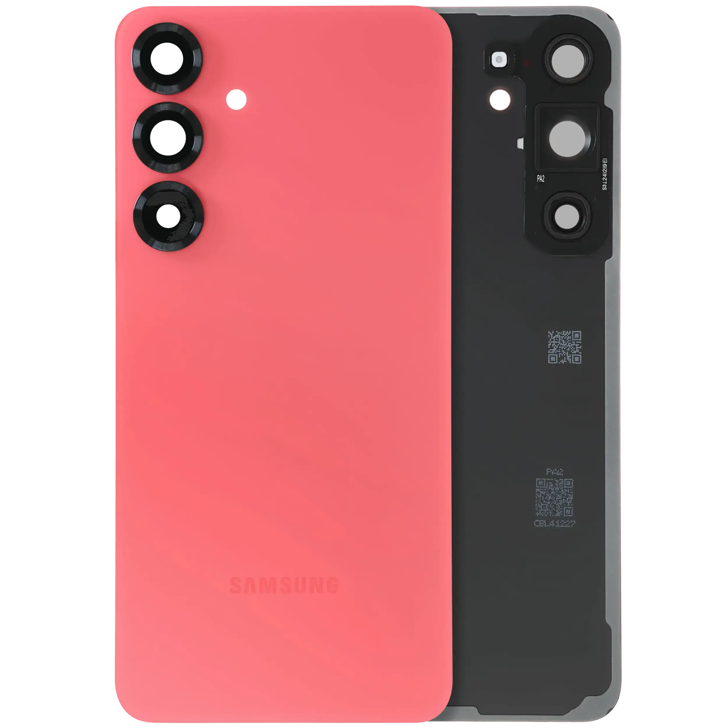 Back Cover Glass With Camera Lens For Samsung Galaxy S25 Plus 5G (Service Pack) (Coral Red)
