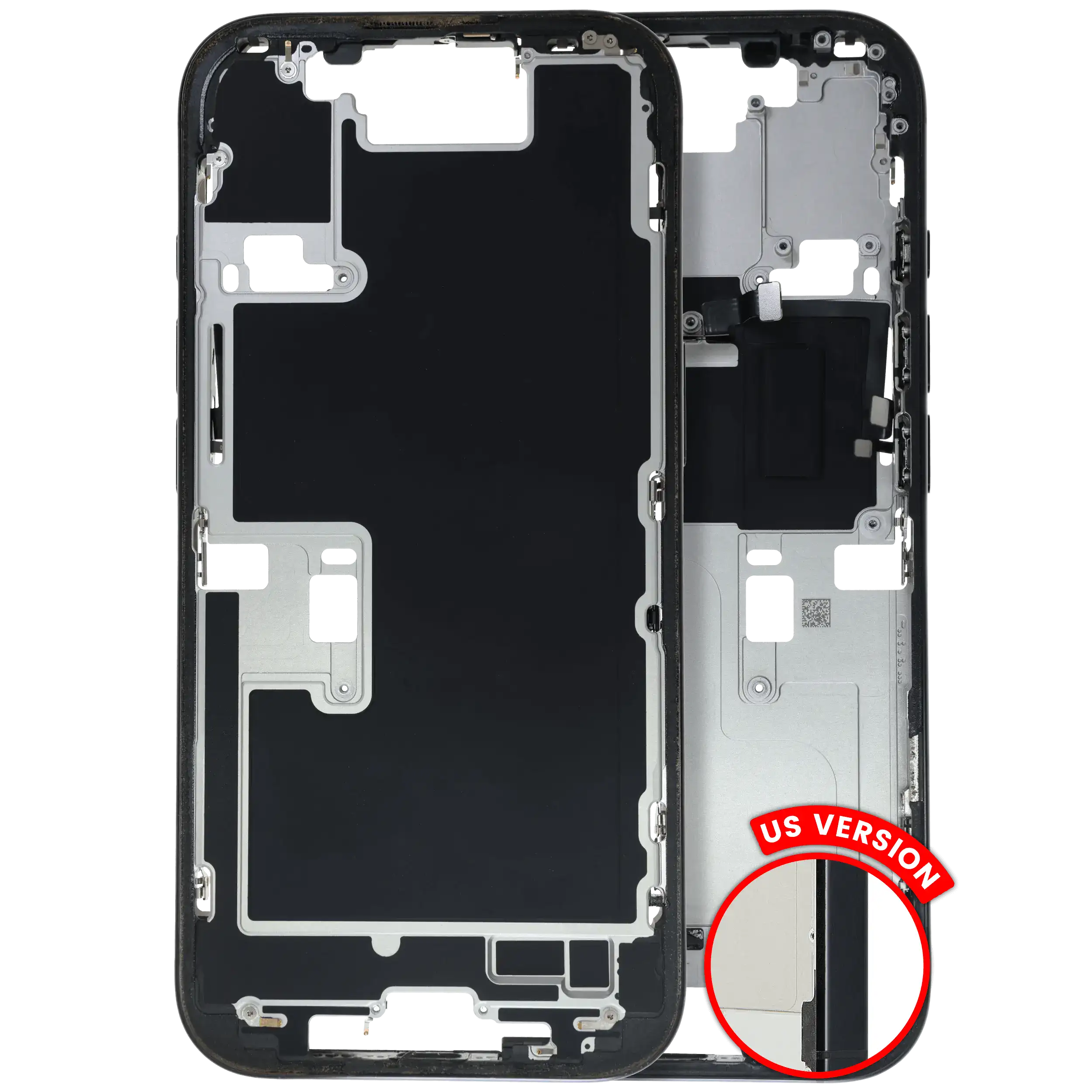 Mid-Frame Housing W/ Small Parts For iPhone 16 Pro (US Version) (Used OEM Pull: Grade C) (Black Titanium)