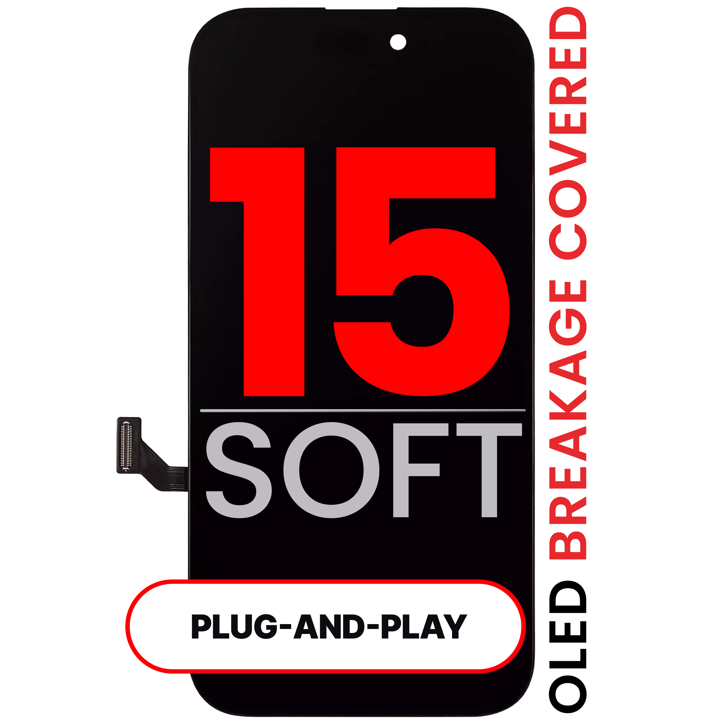 OLED Assembly For iPhone 15 (Aftermarket Pro: XO7 3.0 Soft)
