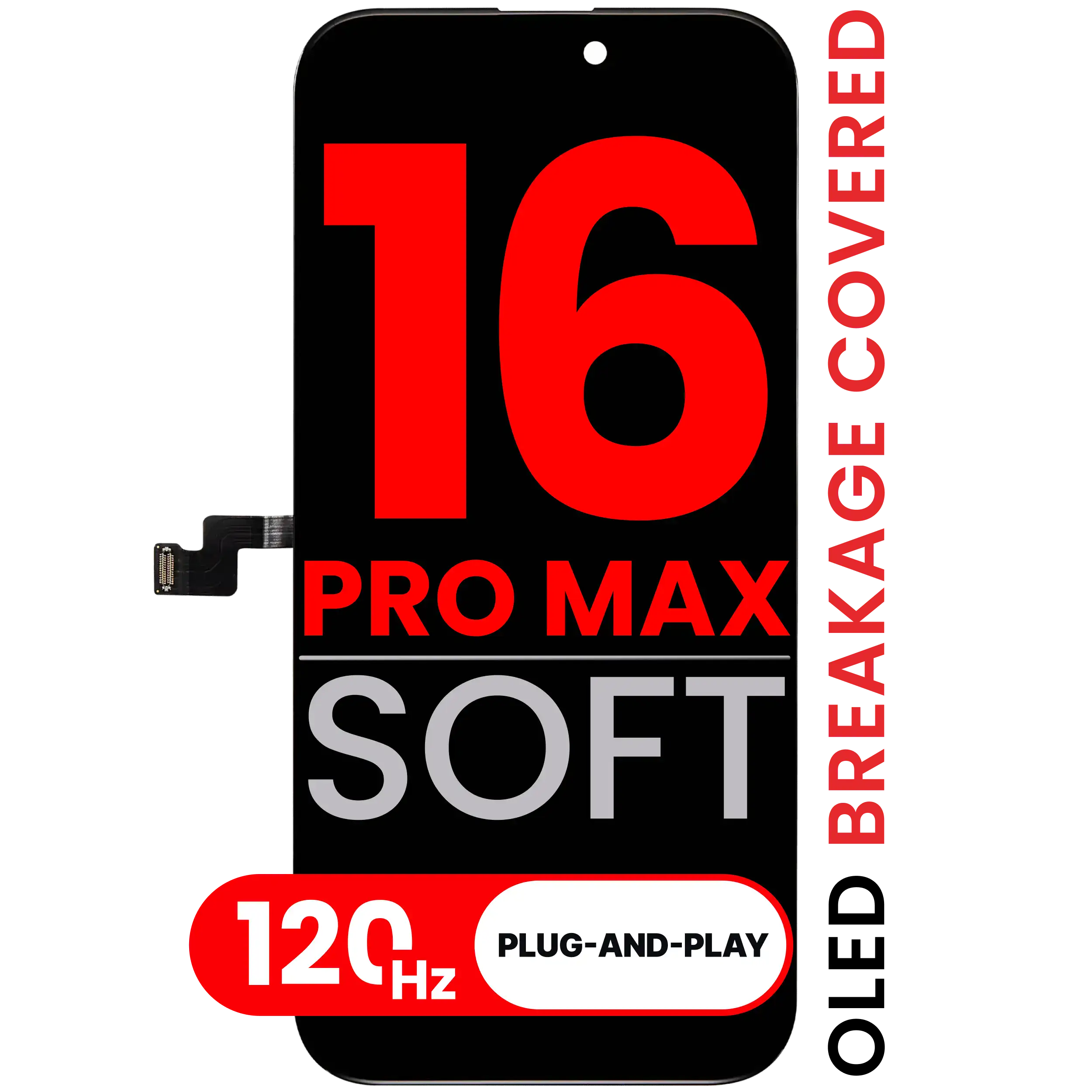 OLED Assembly Compatible For iPhone 16 Pro Max (Aftermarket Pro: XO7 3.0 Soft) (120HZ)