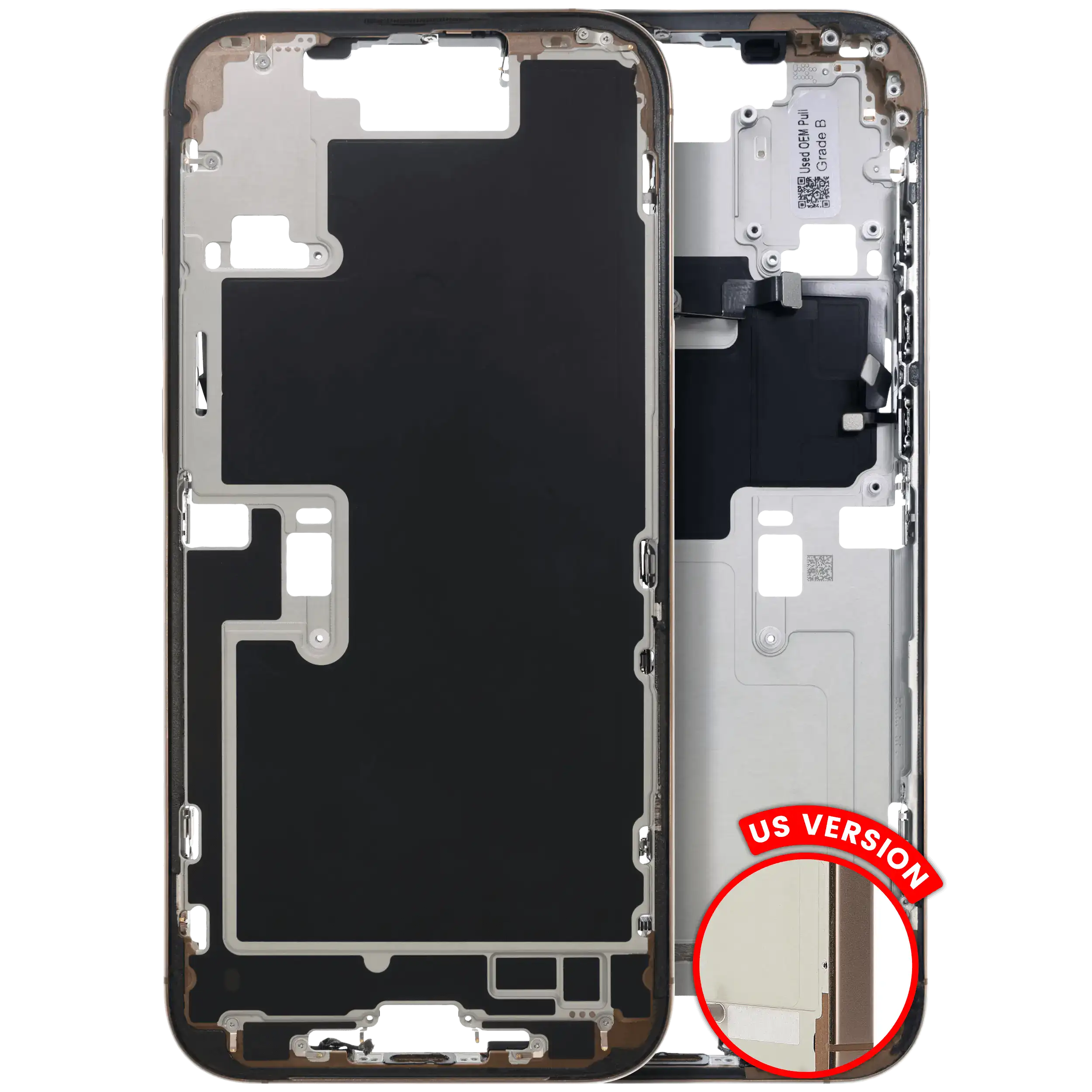 Mid-Frame Housing W/ Small Parts For iPhone 16 Pro Max (US Version) (Used OEM Pull: Grade B) (Desert Titanium)