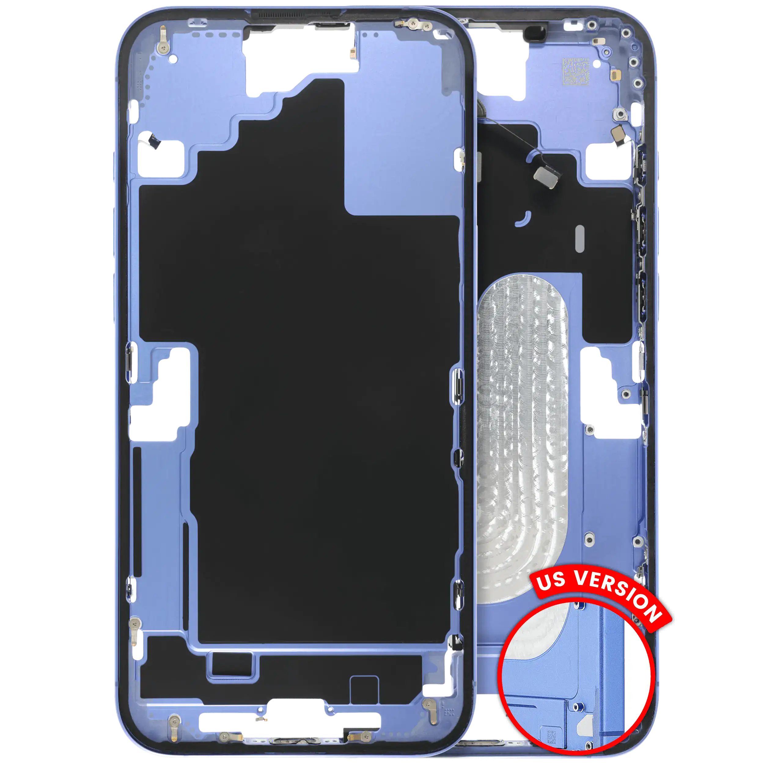 Mid-Frame Housing W/ Small Parts For iPhone 16 Plus (US Version) (Used OEM Pull: Grade B) (Ultramarine)