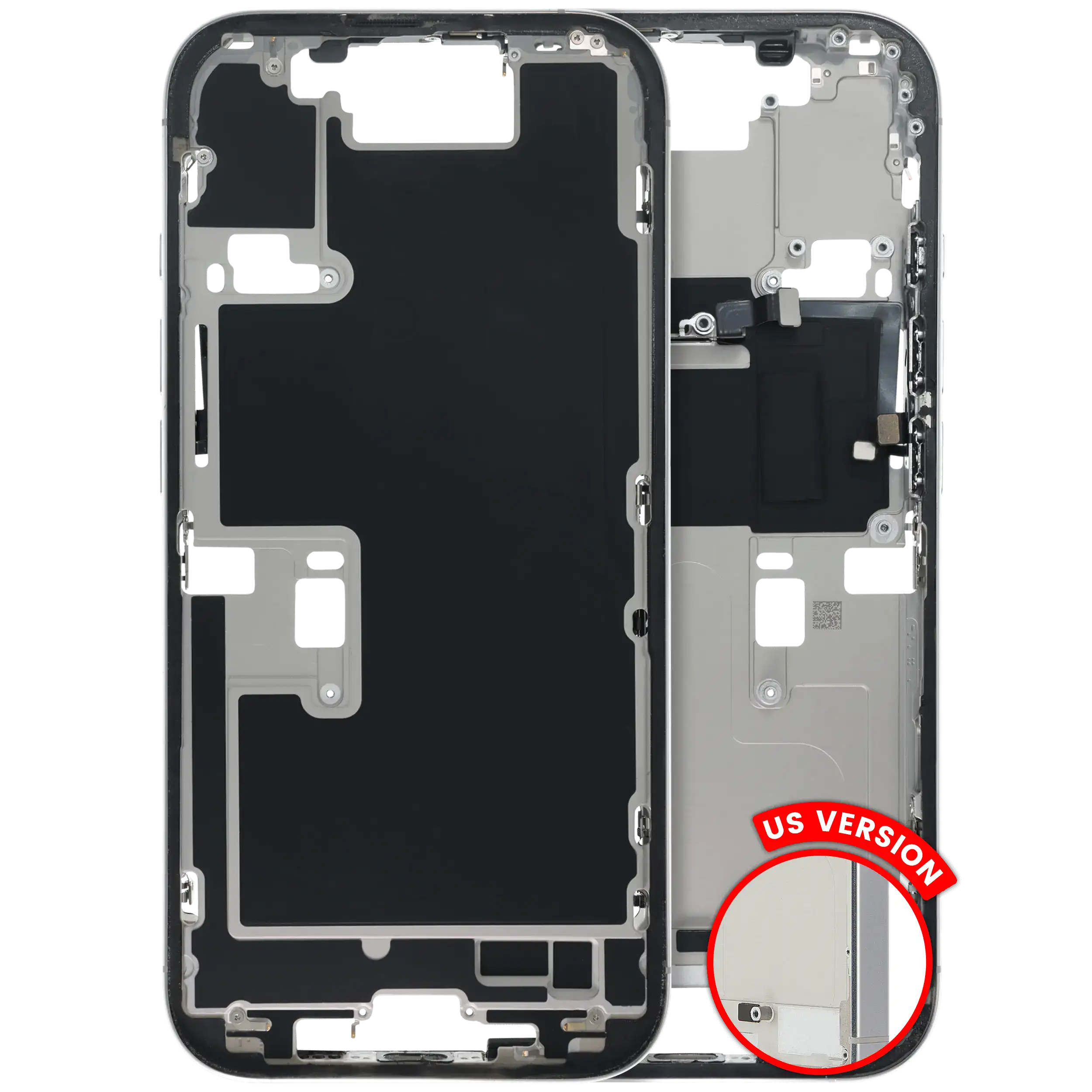 Mid-Frame Housing W/ Small Parts For iPhone 16 Pro (US Version) (Used OEM Pull: Grade B) (White Titanium)