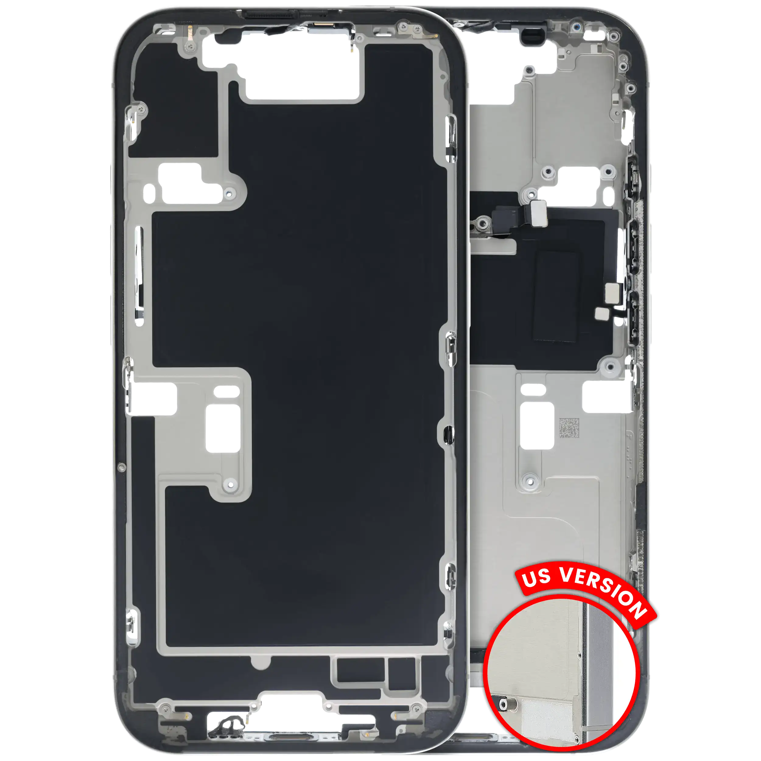 Mid-Frame Housing W/ Small Parts For iPhone 16 Pro (US Version) (Used OEM Pull: Grade C) (Natural Titanium)