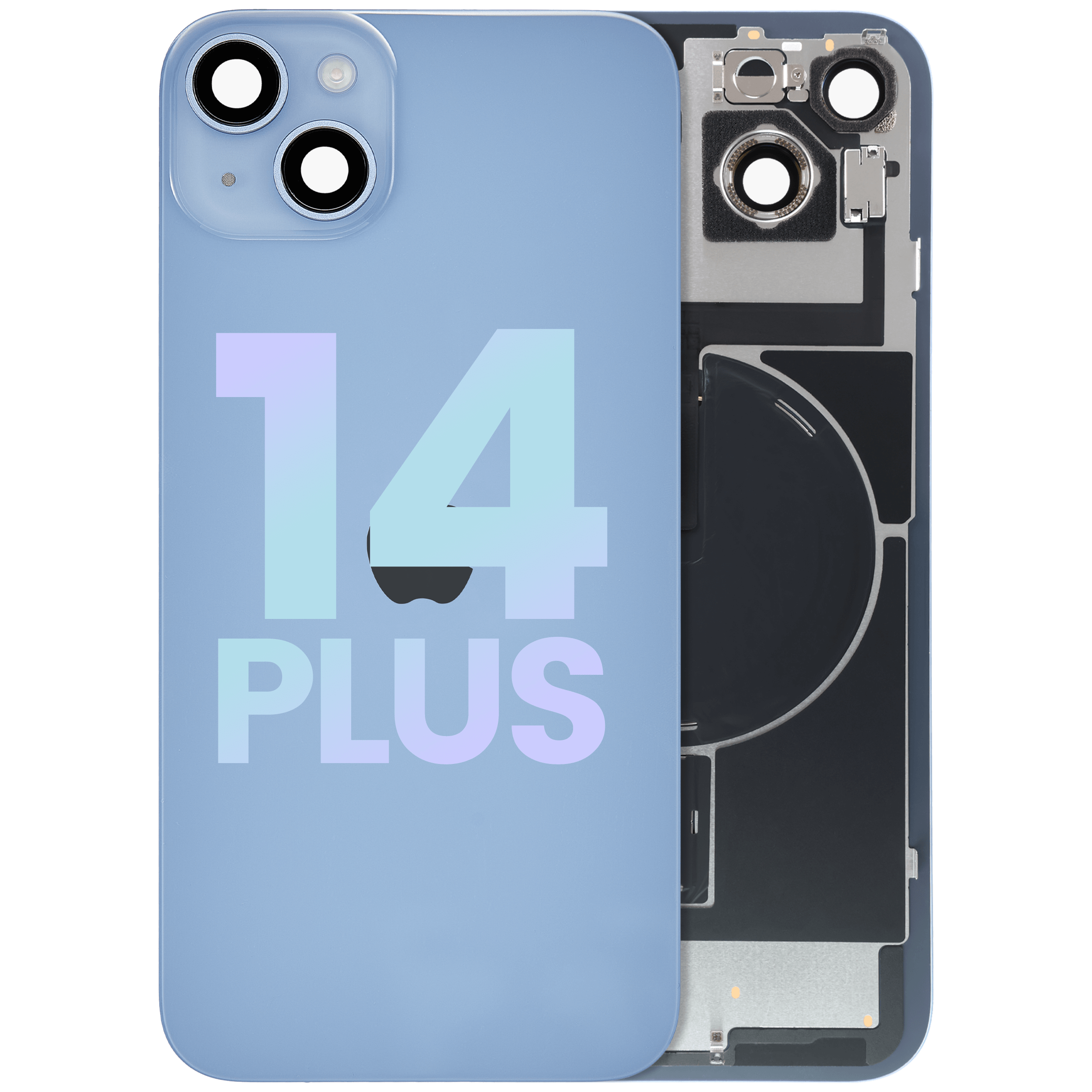 Back Glass w/ MagSafe Magnet & NFC & Flashlight Flex For iPhone 14 Plus (Service Pack) (Blue)