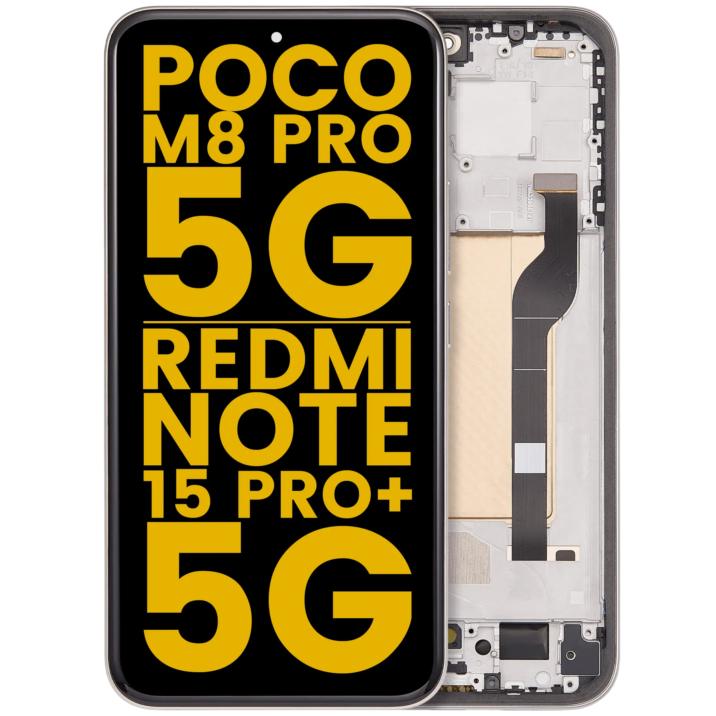OLED Assembly With Frame For Xiaomi Poco M8 Pro 5G / Redmi Note 15 Pro+ 5G (Refurbished) (Mocha Brown)