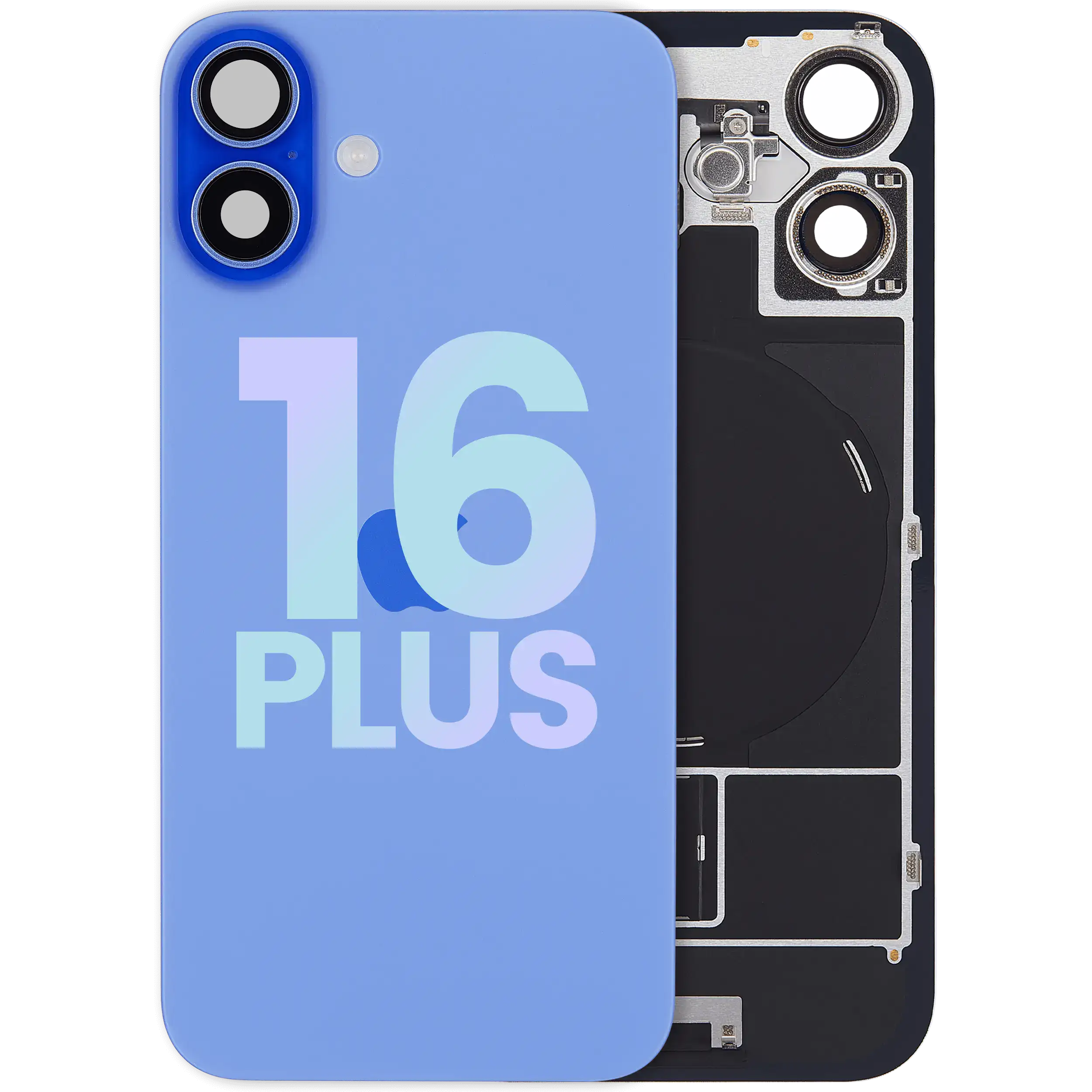 Back Glass w/ MagSafe Magnet & NFC & Flashlight Flex For iPhone 16 Plus (Service Pack) (Ultramarine)