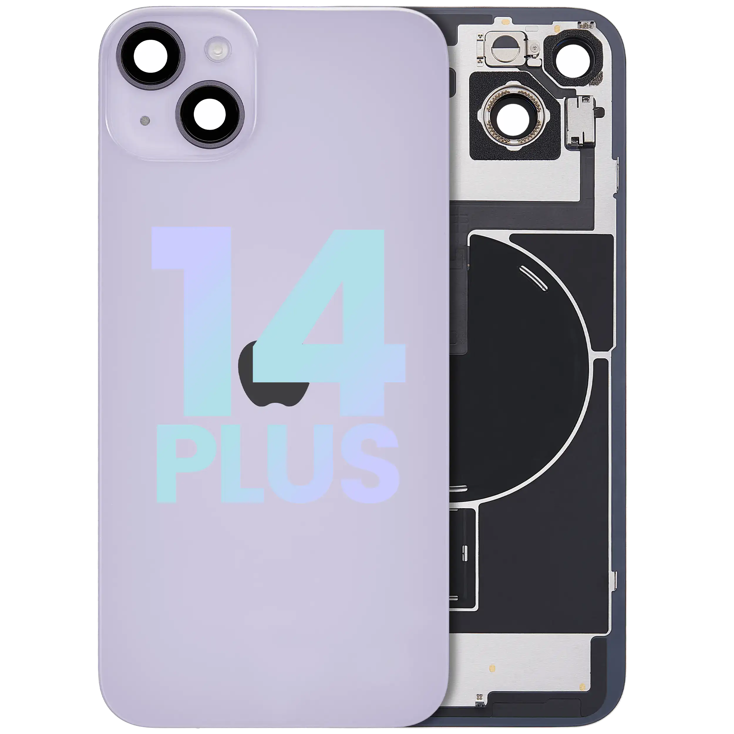 Back Glass w/ MagSafe Magnet & NFC & Flashlight Flex For iPhone 14 Plus (Service Pack) (Purple)