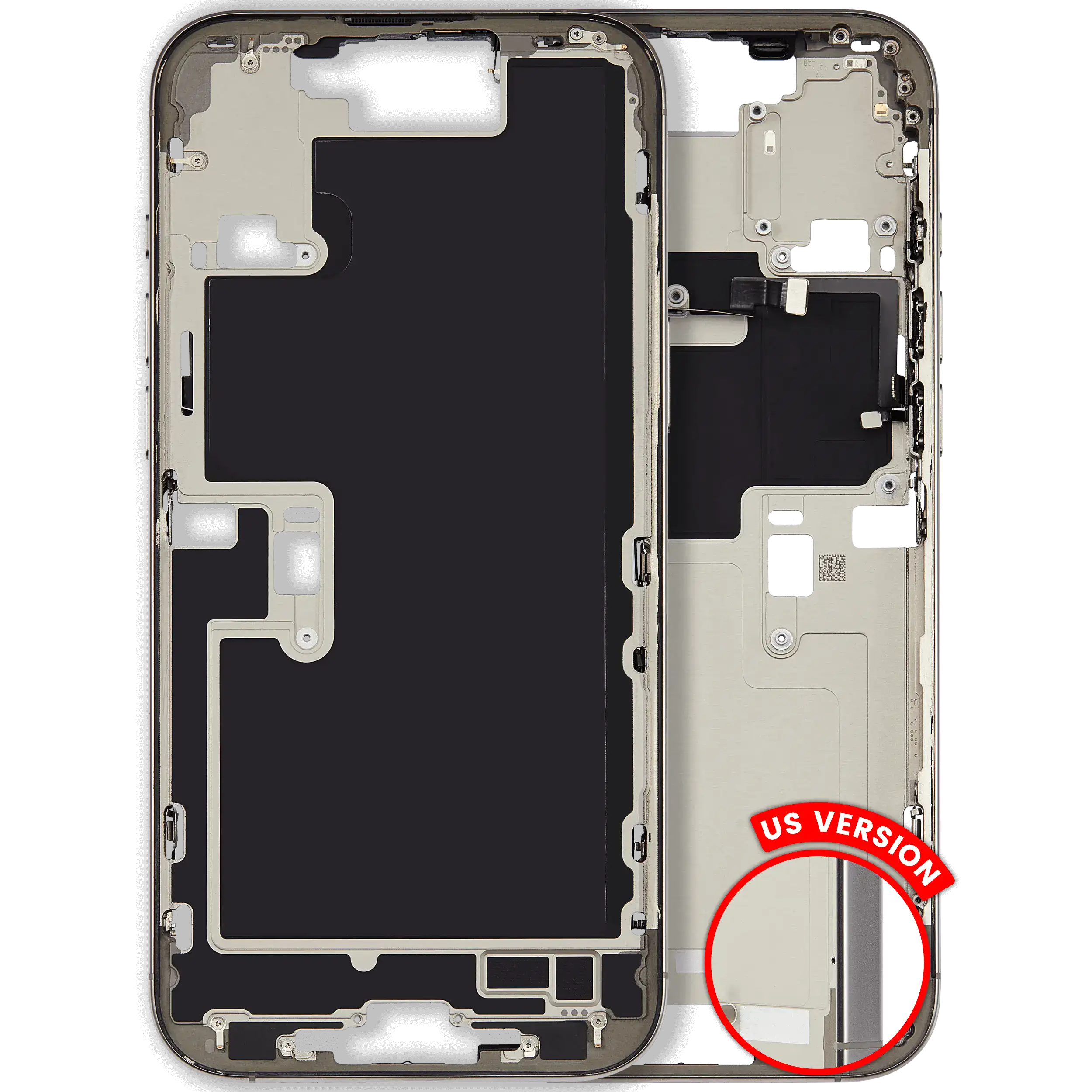 Mid-Frame Housing W/ Small Parts For iPhone 16 Pro Max (US Version) (Used OEM Pull: Grade B) (Natural Titanium)