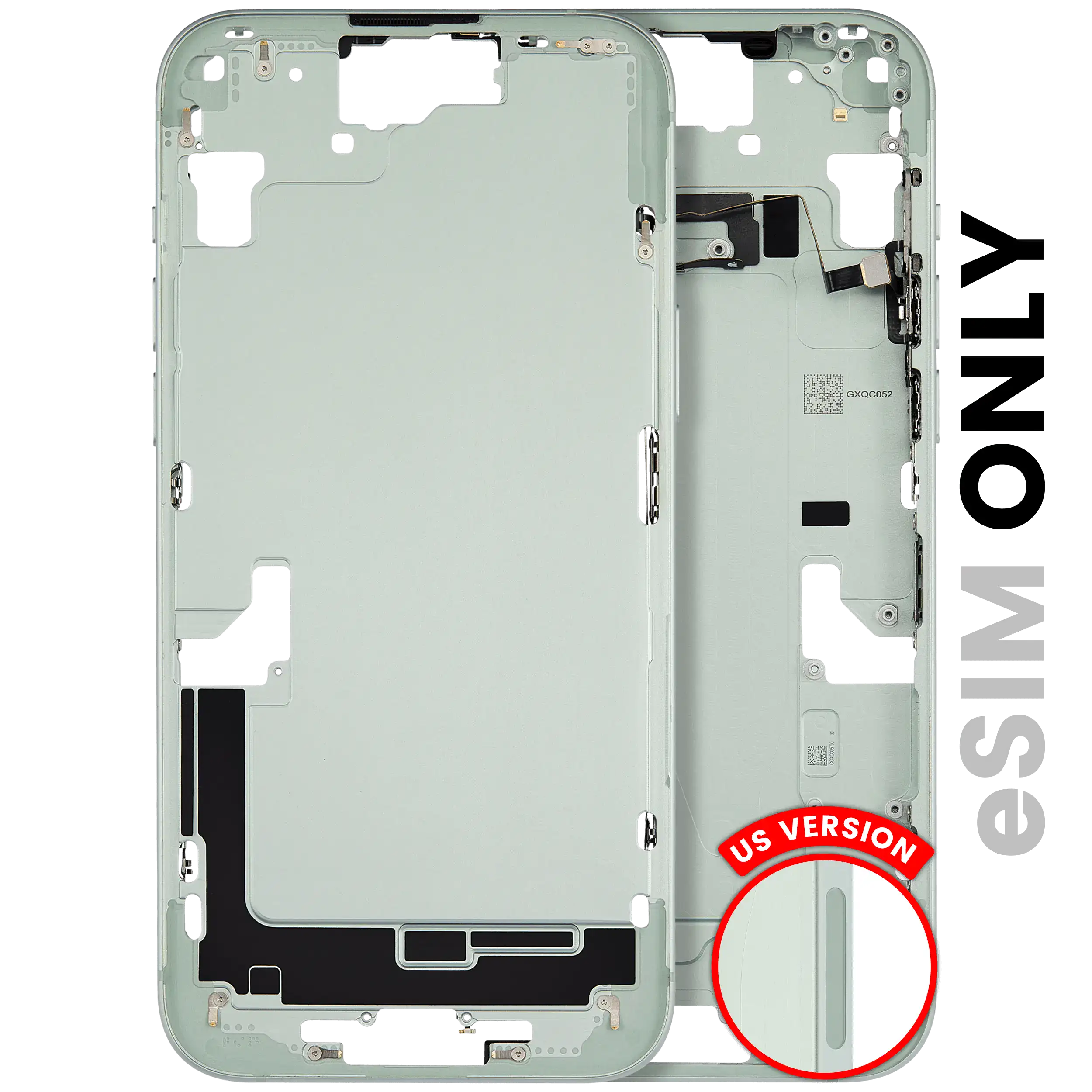 Mid-Frame Housing W/ Small Parts For iPhone 15 Plus (US Version) (Used OEM Pull: Grade C) (Green)
