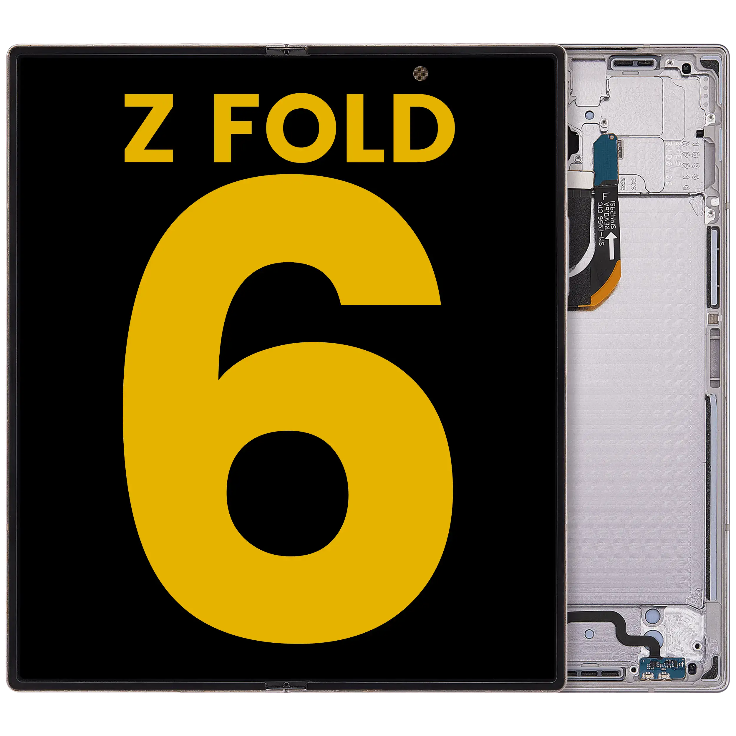 Inner OLED Assembly With Frame For Samsung Galaxy Z Fold 6 5G (US & International) (Refurbished) (White)
