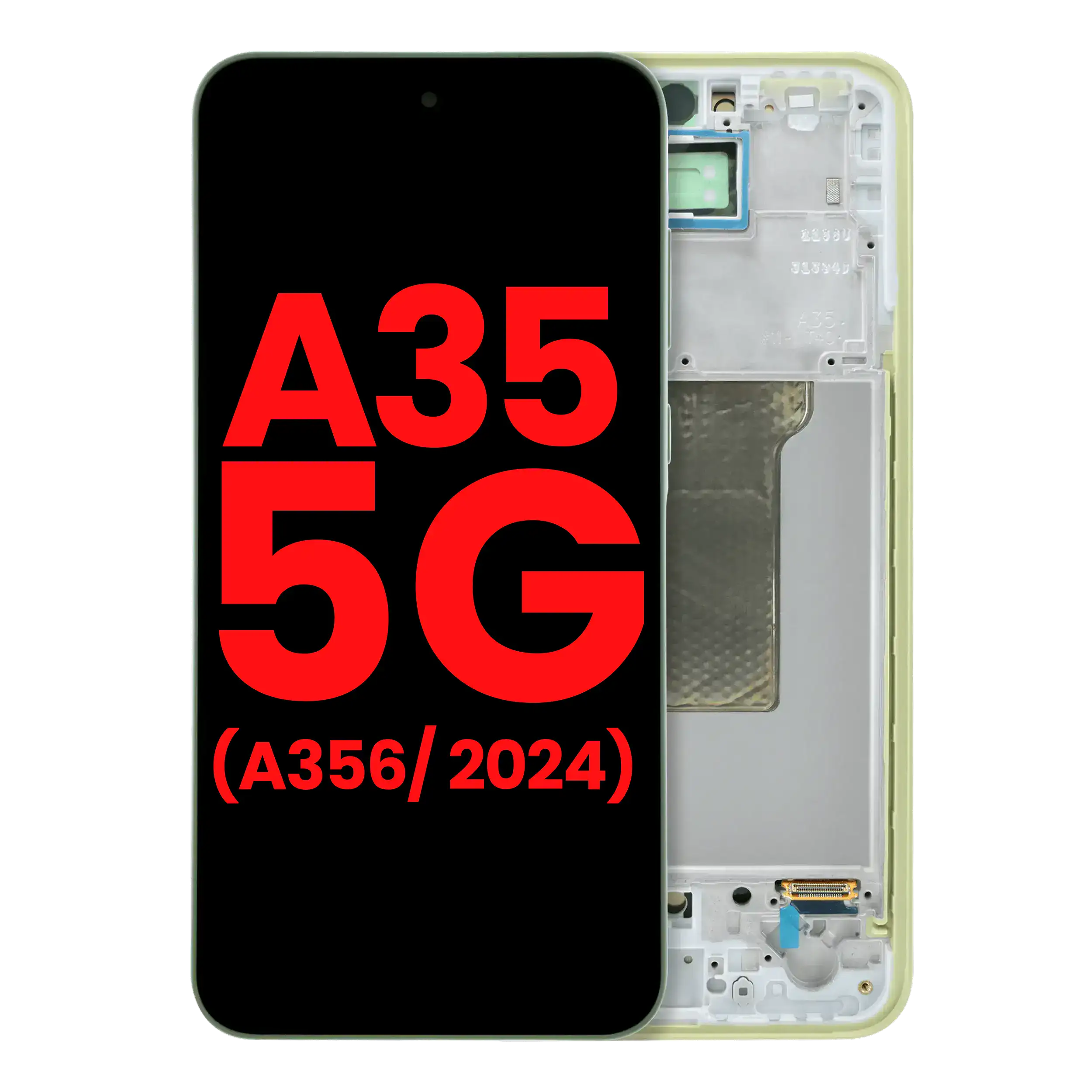 OLED Assembly With Frame For Samsung Galaxy A35 5G (A356 / 2024) (Aftermarket Plus) (Lemon)