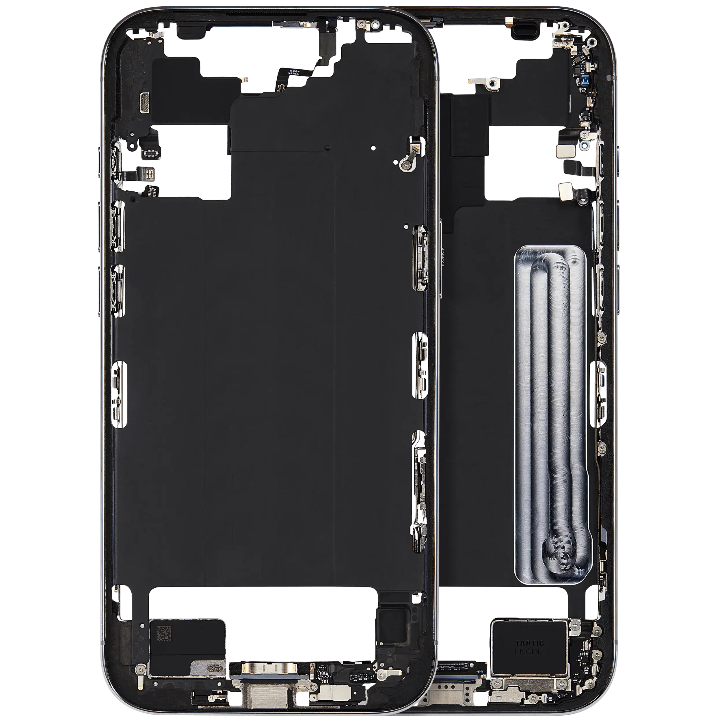 Mid-Frame Housing W/ Charging Port Flex & Small Parts For iPhone Air (US / EU Version) (Used OEM Pull: Grade C) (Sky Blue)