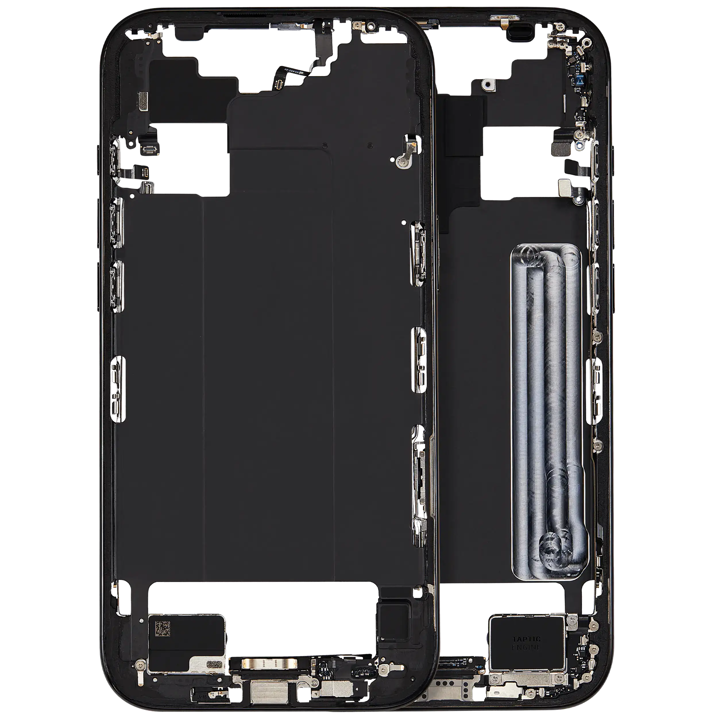 Mid-Frame Housing W/ Charging Port Flex & Small Parts For iPhone Air (US / EU Version) (Used OEM Pull: Grade B) (Space Black)