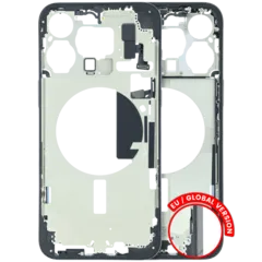 Mid-Frame Housing W/ Small Parts For iPhone 15 Pro Max (EU / Global Version) (Used OEM Pull: Grade B) (Black Titanium)