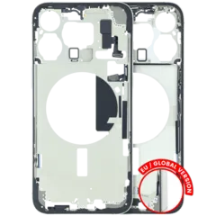 Mid-Frame Housing W/ Small Parts For iPhone 15 Pro Max (EU / Global Version) (Used OEM Pull: Grade C) (Natural Titanium)