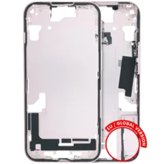 Mid-Frame Housing W/ Small Parts For iPhone 15 (EU / Global Version) (Used OEM Pull: Grade C) (Pink)