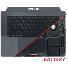 Top Case with Battery and Keyboard (ANSI US) For MacBook Pro 16" A2991 (2023) (Used OEM Pull: Grade B) (Space Black)