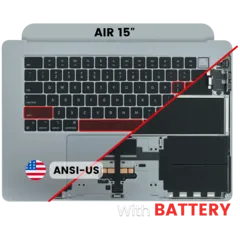 Top Case with Battery and Keyboard (ANSI US) For MacBook Air 15" A3114 (2024) (Used OEM Pull: Grade A) (Space Gray)