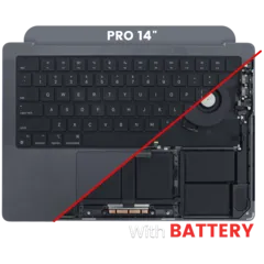 Top Case with Battery and Keyboard (ANSI US) For MacBook Pro 14" A2992 (2023) (Used OEM Pull: Grade A) (Space Black)