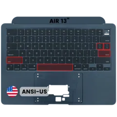 Top Case with Keyboard (ANSI US) For MacBook Air 13" A3240 (2025 ) (Used OEM Pull: Grade A) (Midnight)