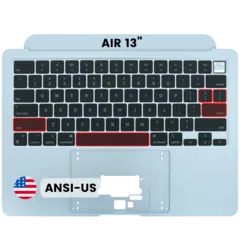 Top Case with Keyboard (ANSI US) For MacBook Air 13" A3240 (2025) (Used OEM Pull: Grade A) (Sky Blue)