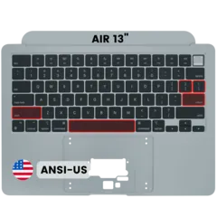 Top Case with Keyboard (ANSI US) For MacBook Air 13" A3113 (2024) (Used OEM Pull: Grade A) (Silver)