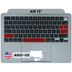 Top Case with Keyboard (ANSI US) For MacBook Air 13" A3113 (2024) (Used OEM Pull: Grade A) (Space Gray)