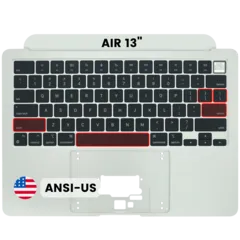 Top Case with Keyboard (ANSI US) For MacBook Air 13" A3113 (2024) (Used OEM Pull: Grade A) (Starlight)