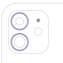 Back Camera Bezel Ring Only For iPhone 11 / 12 / 12 Mini (2 Piece Set) (Purple)