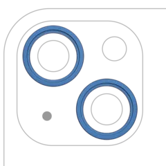 Back Camera Bezel Ring Only For iPhone 13 / 13 Mini (2 Piece Set) (Blue) (10 Pack)