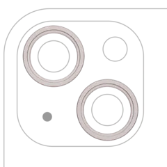Back Camera Bezel Ring Only For iPhone 13 / 13 Mini (2 Piece Set) (Starlight) (10 Pack)