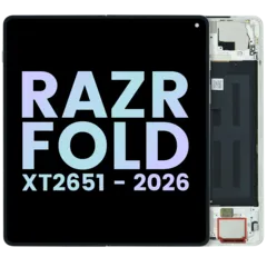 Complete OLED Display Assembly For Motorola Razr Fold (XT2651 / 2026) (Genuine OEM) (Lily White)