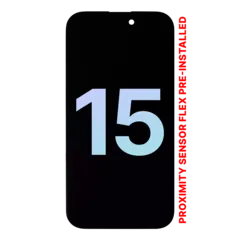 OLED Assembly With Proximity Sensor Flex Pre-Installed For iPhone 15 (Service Pack)