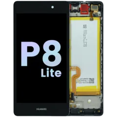LCD Assembly With Frame For Huawei P8 Lite ALE-L21 (2015) (Huawei Genuine) (Black)
