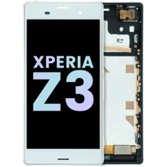 LCD Assembly With Frame For Sony Xperia Z3 (Genuine) (White)