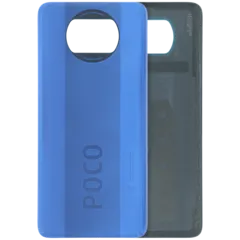 Back Cover Glass Without Camera Lens For Xiaomi Poco X3 (Genuine) (Blue)