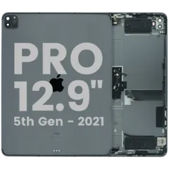 Back Cover With Small Components For iPad Pro 12.9'' 5th Gen (2021) (Used OEM Pull Grade A) (Space Grey)