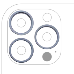 Back Camera Bezel Ring Only For iPhone 13 Pro / 13 Pro Max (3 Piece Set) (Sierra Blue) (10 Pack)