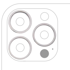 Back Camera Bezel Ring Only For iPhone 13 Pro / 13 Pro Max (3 Piece Set) (Silver) (10 Pack)